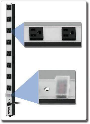 Tripp Lite 8 Outlet Bench & Cabinet Power Strip, 24 in. Length, 15ft Cord with 5-15P Plug, (PS2408)
