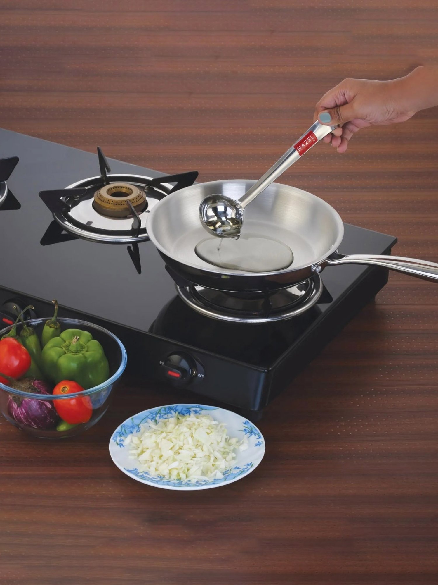 HAZEL Silver Stainless Steel Ghee Tipri Spoon Pali Ladle