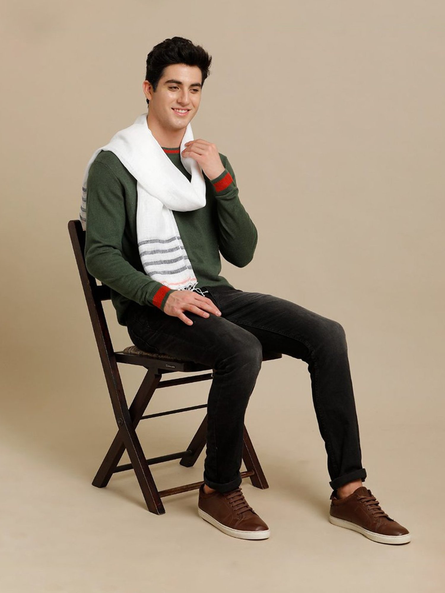 Linen Club White Pure Linen Stole