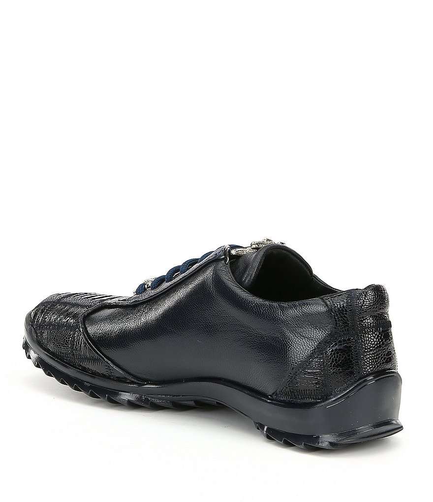 Belvedere Men's Paulo Sheer Ostrich Calfskin Leather Sneakers