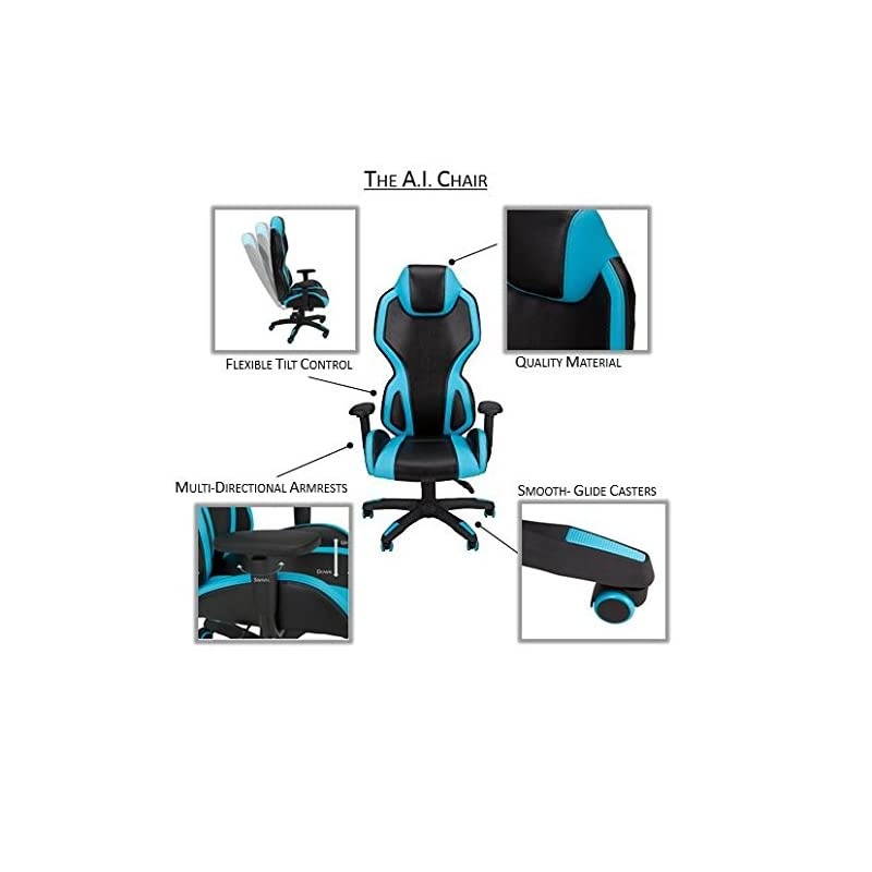 A.I. - High-Back Gaming Chair by  F.C, White/Black