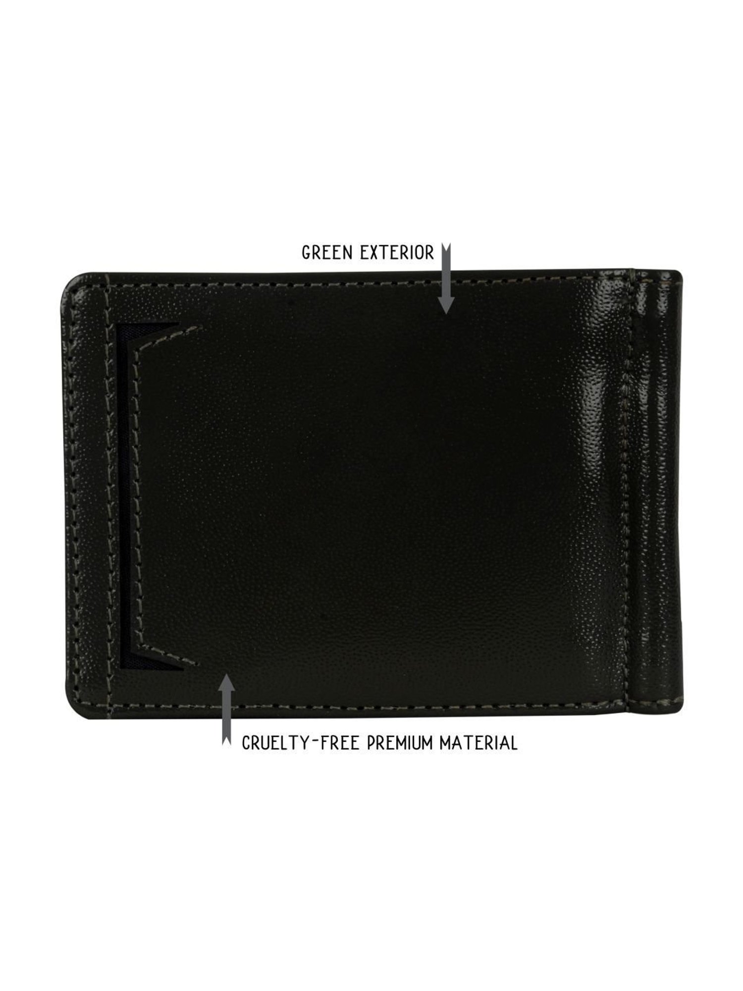 Baggit Clipon Angola Green PU Solid Money Clip Wallet