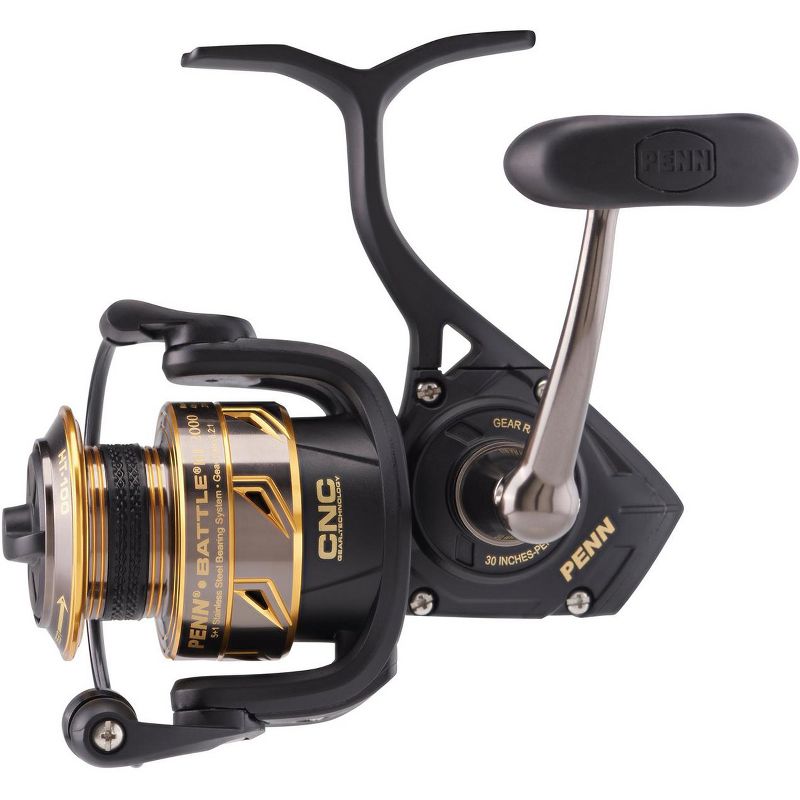 Penn Battle III Spinning Reel - Gear Ratio: 6.2:1 - Size: 2000 - Black/Gold