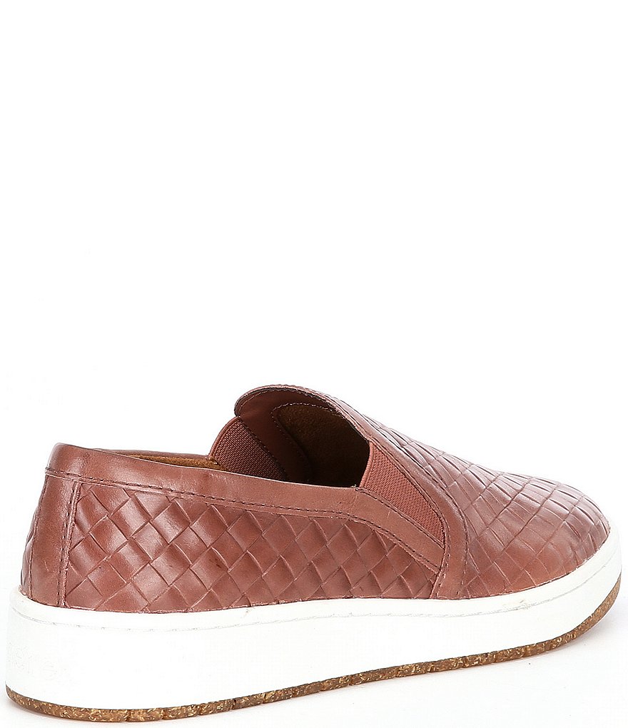 Aetrex Kenzie Woven Embossed Leather Slip-Ons