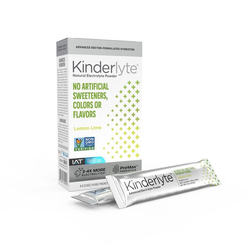 Kinderlyte Advanced Natural Powder - Lemon Lime - 6ct