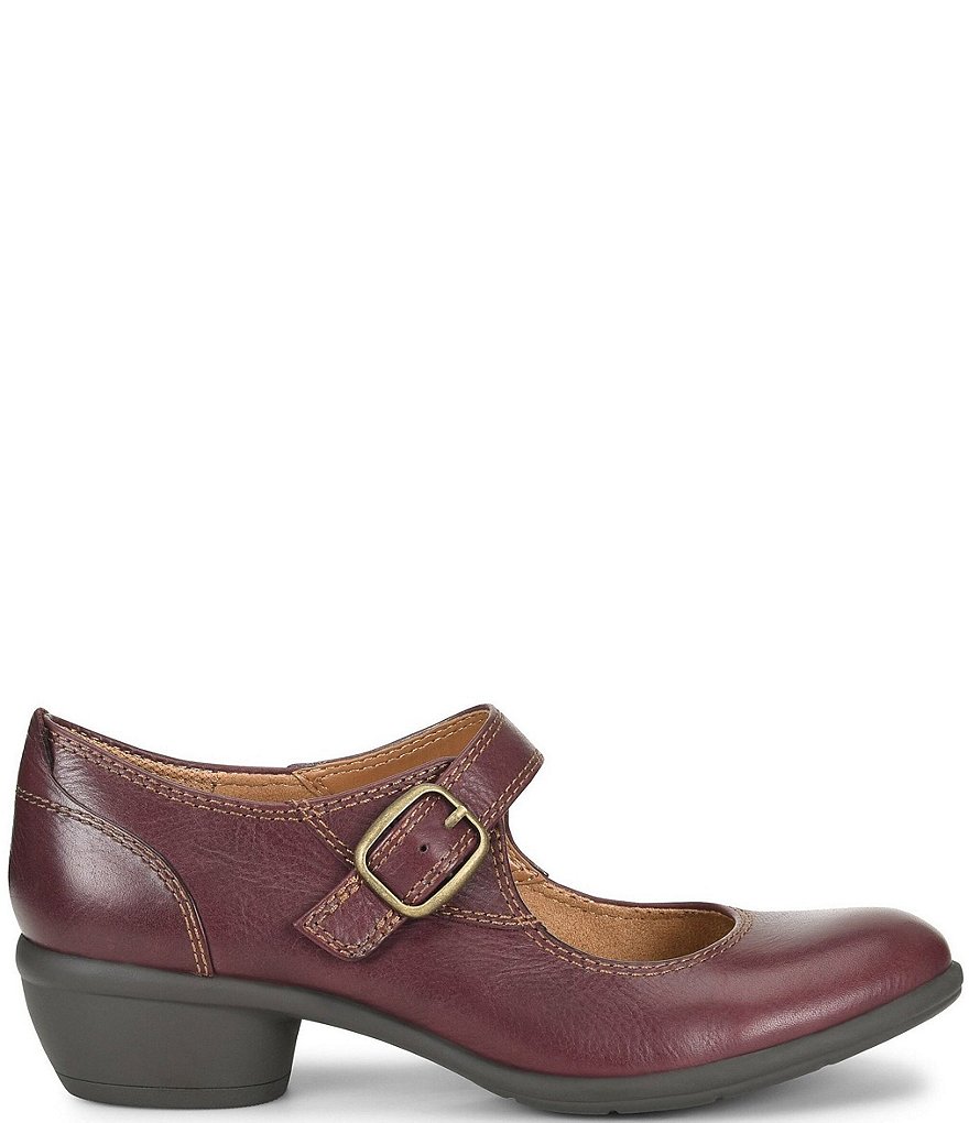 Comfortiva Quanita Leather Block Heel Mary Jane Pumps