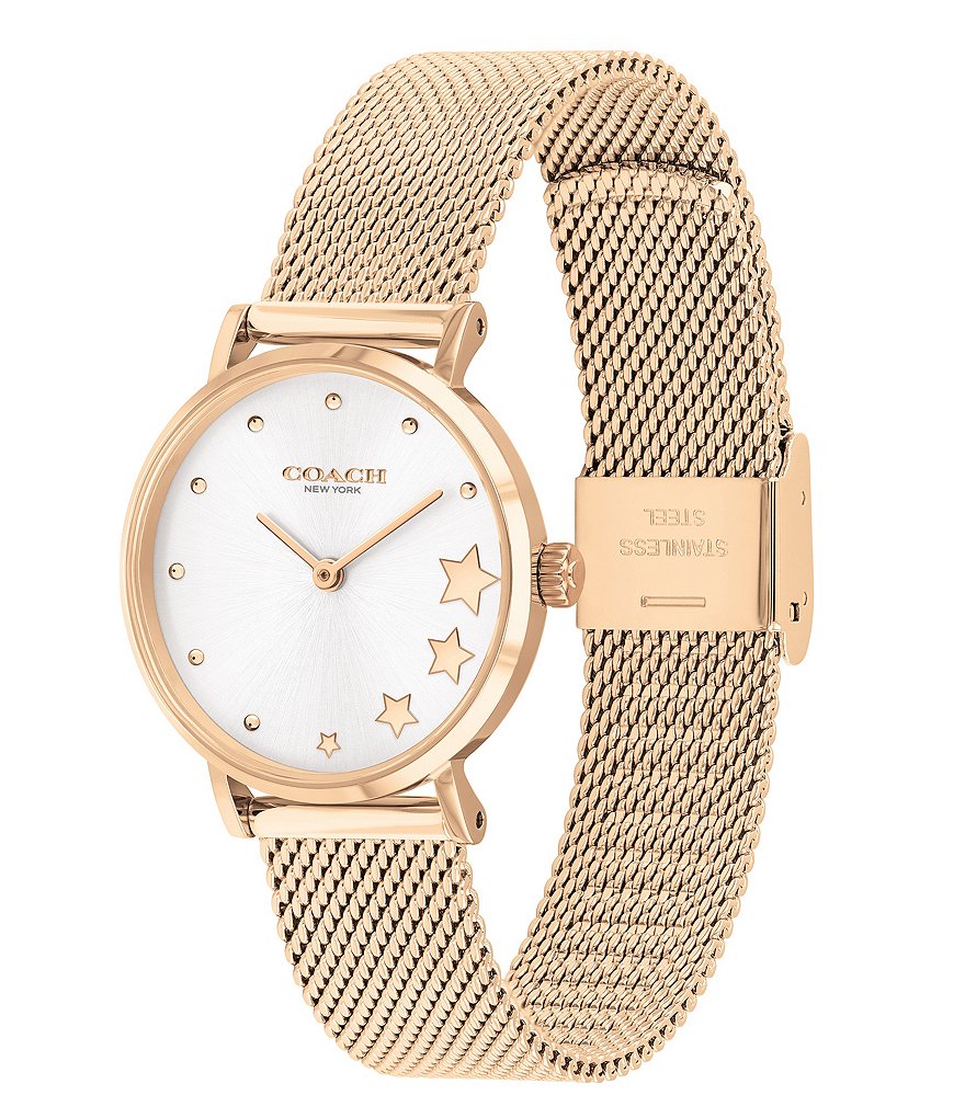 COACH Perry Star Rose Gold Mesh Ladies Watch