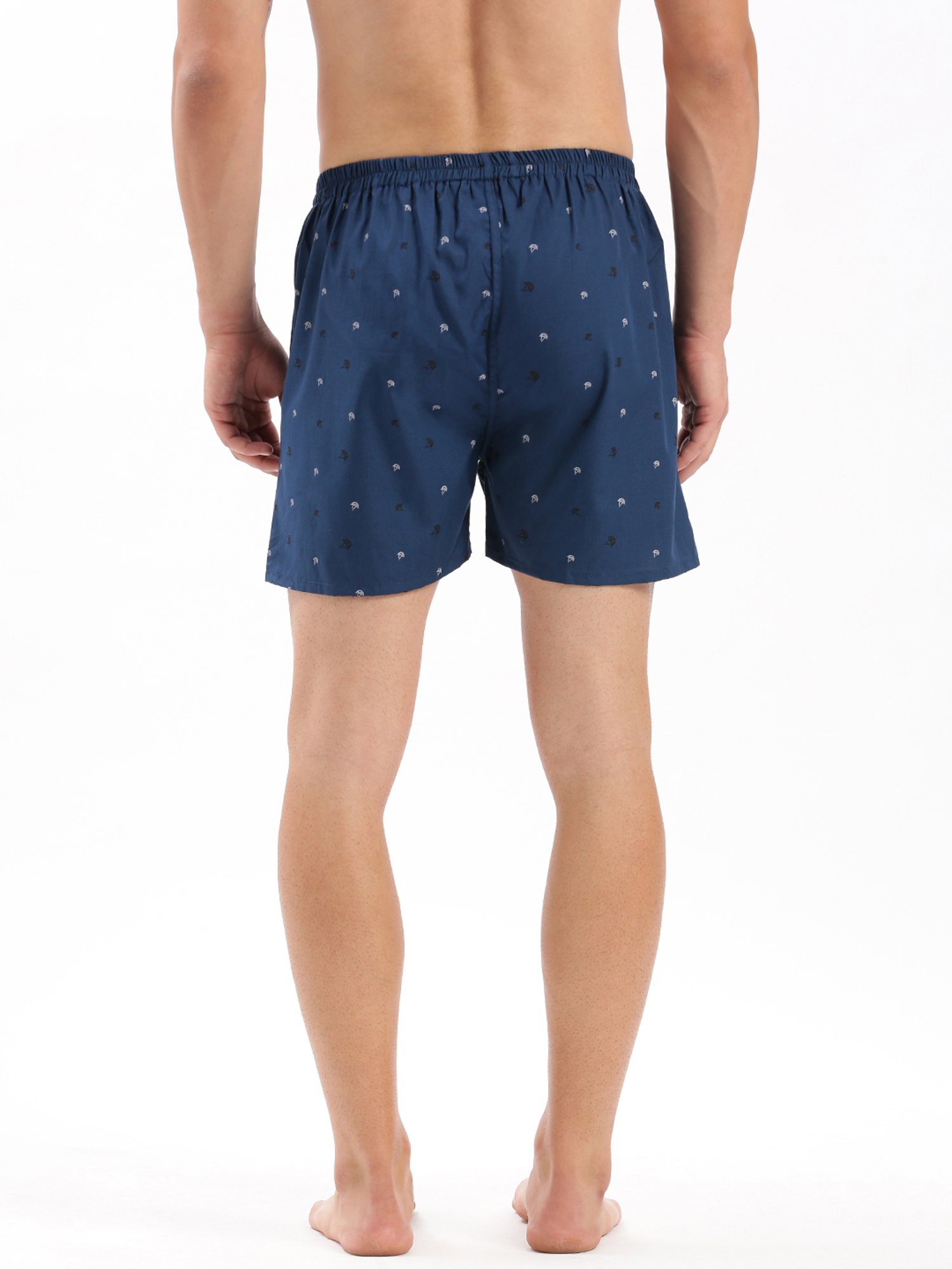 SHOWOFF Navy Slim Fit Printed Cotton Boxers