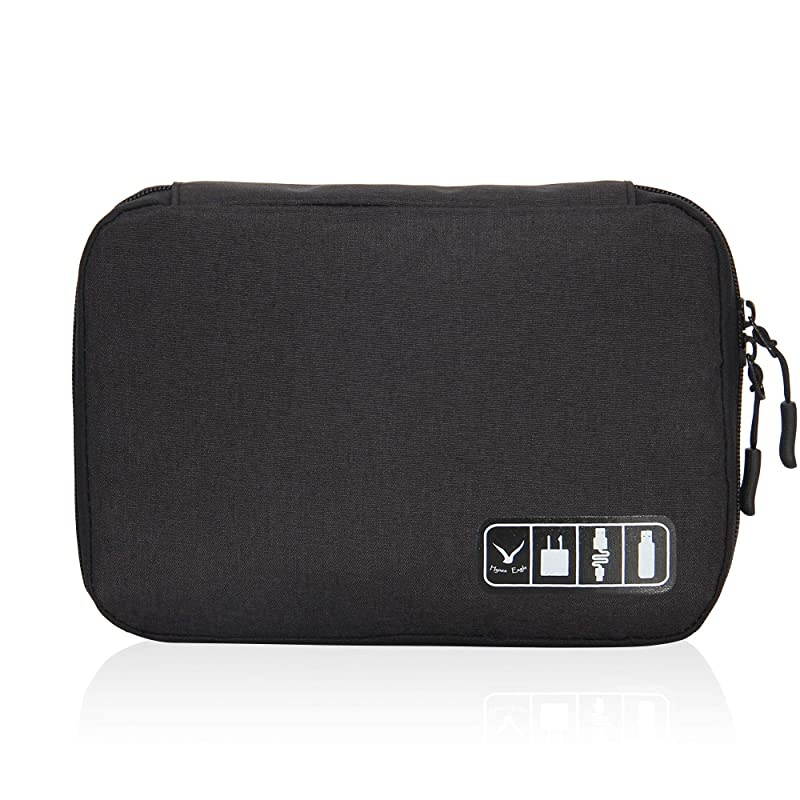 Travel Universal Cable Organizer Electronics Accessories Cases for Various USB Phone Charger and Cable Black