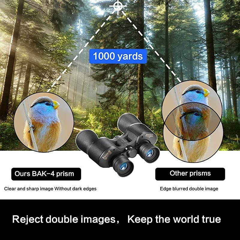 HD High Power Binoculars for Adults, Using Professional BAK4 Prism/Powerful FMC Lens Binoculars for Hunting Bird Watching Travel Concerts-with Carrying Case and Neck Strap