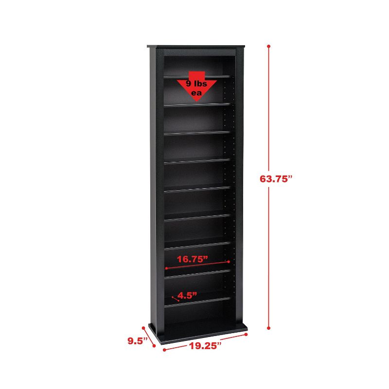 Slim Barrister Tower Black - Prepac