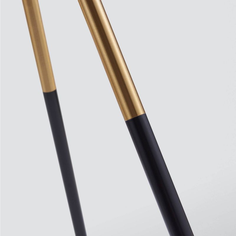 62.5" Axxin Contemporary Tripod Floor Lamp with Glass Table and Built-In USB Gold/White - Versanora