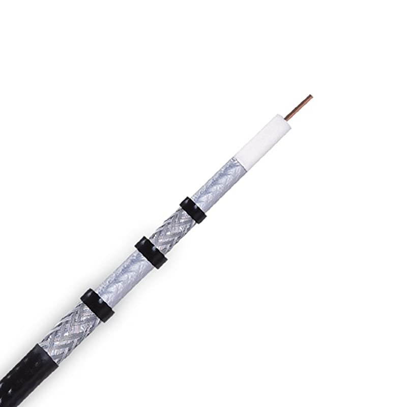 RG6 Quad Shield 18 AWG Satellite TV Black 500 Feet ft Coaxial Coax Cable Wire