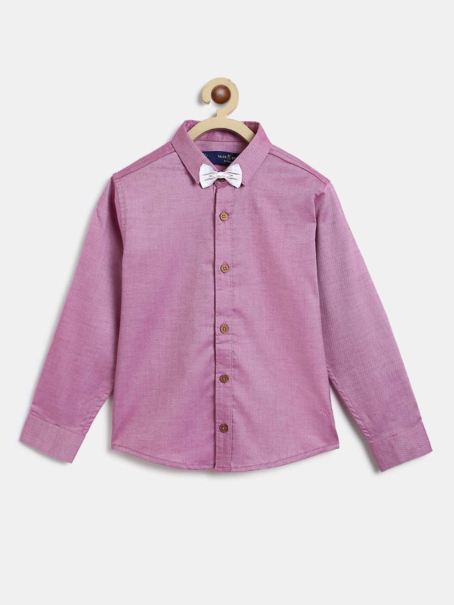 Tales & Stories Kids Pink Regular Fit Full Sleeves Shirt