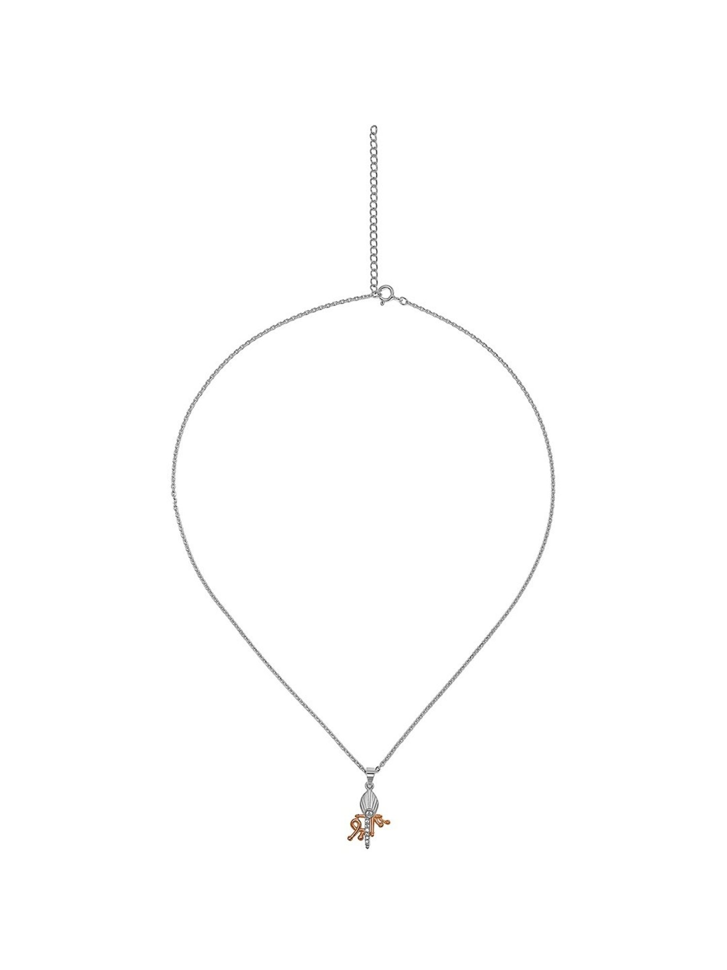 Silberry 92.5 Sterling Silver Two Tone Rose Gold Shree Pendant