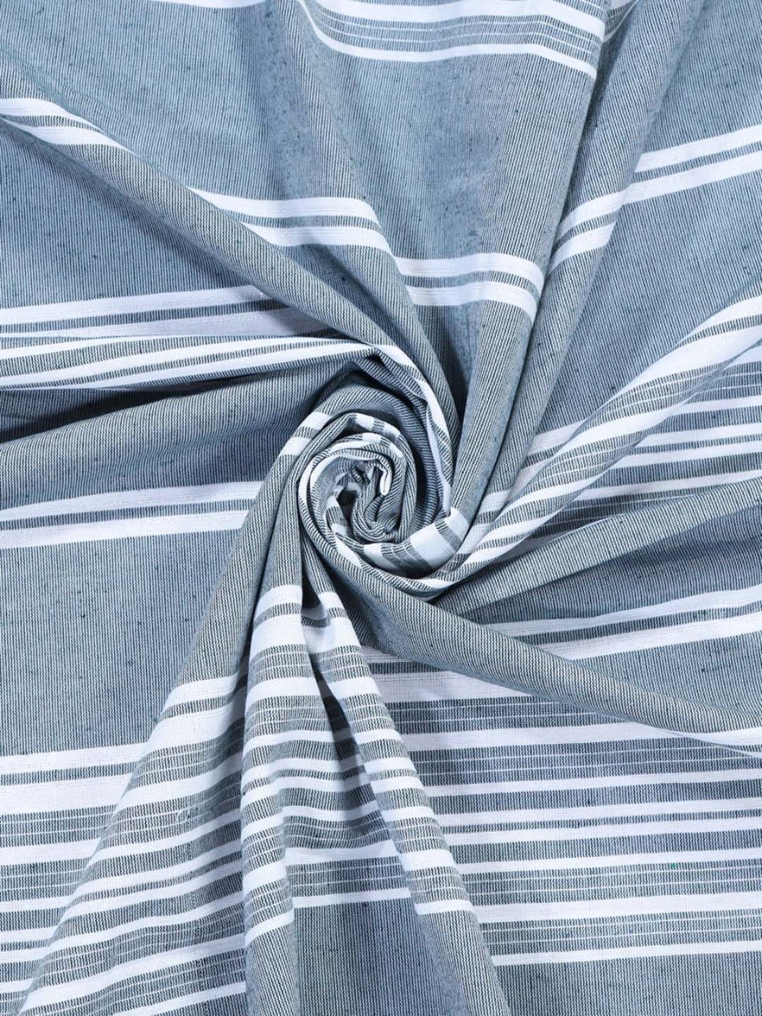 Swayam Cream & Blue Printed Faux Silk Door Curtains - Set of 2