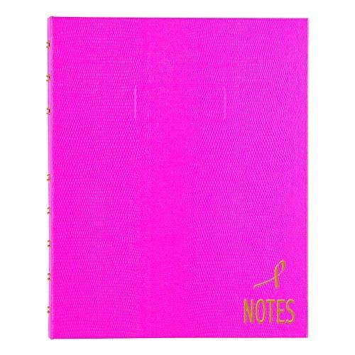 NotePro Notebook 7 1/4 x 9 1/4 White Paper Bright Pink Cover 75 Ruled Sheets
