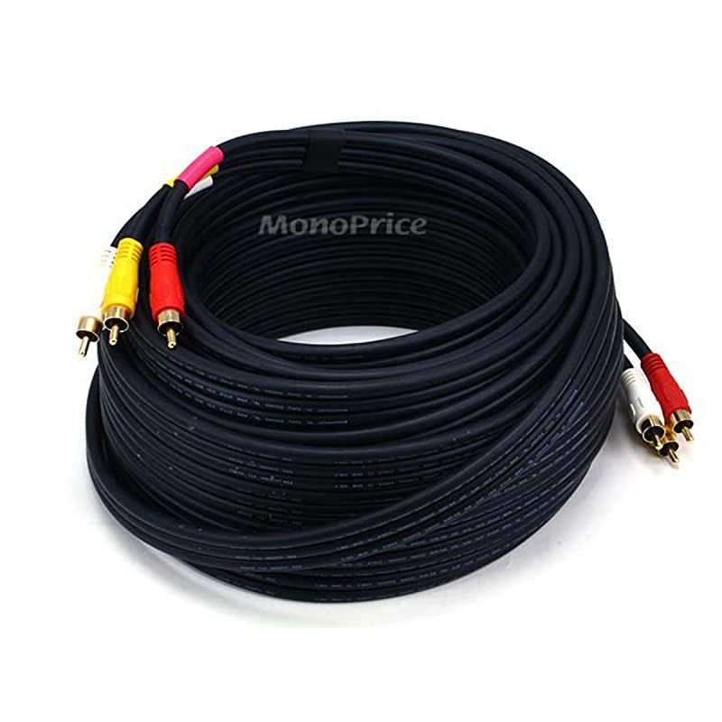 50ft Triple RCA Stereo Video Dubbing Composite Cable 3 x RG59U Electronics