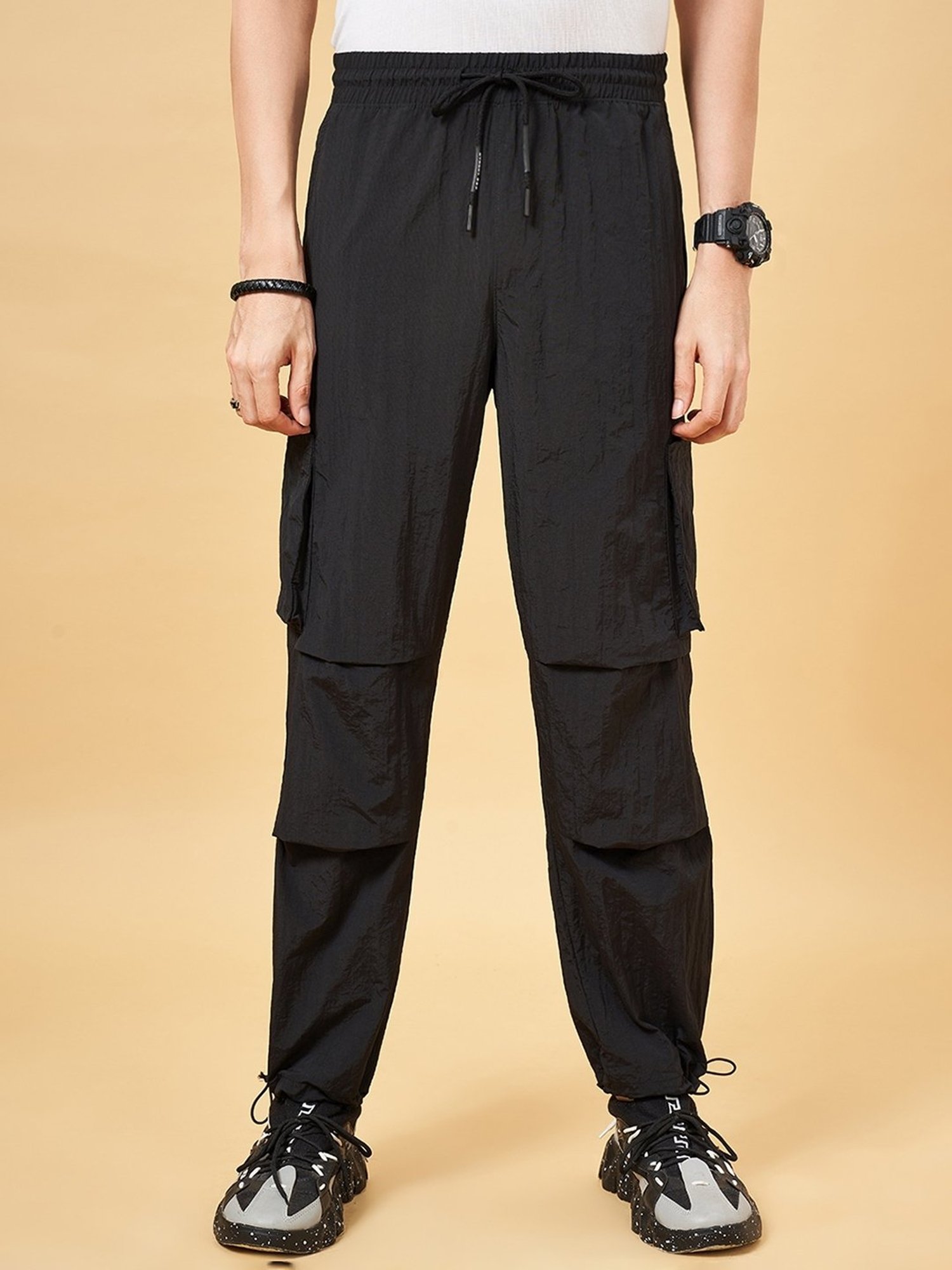 Street 808 by Pantaloons Jet Black Regular Fit Joggers