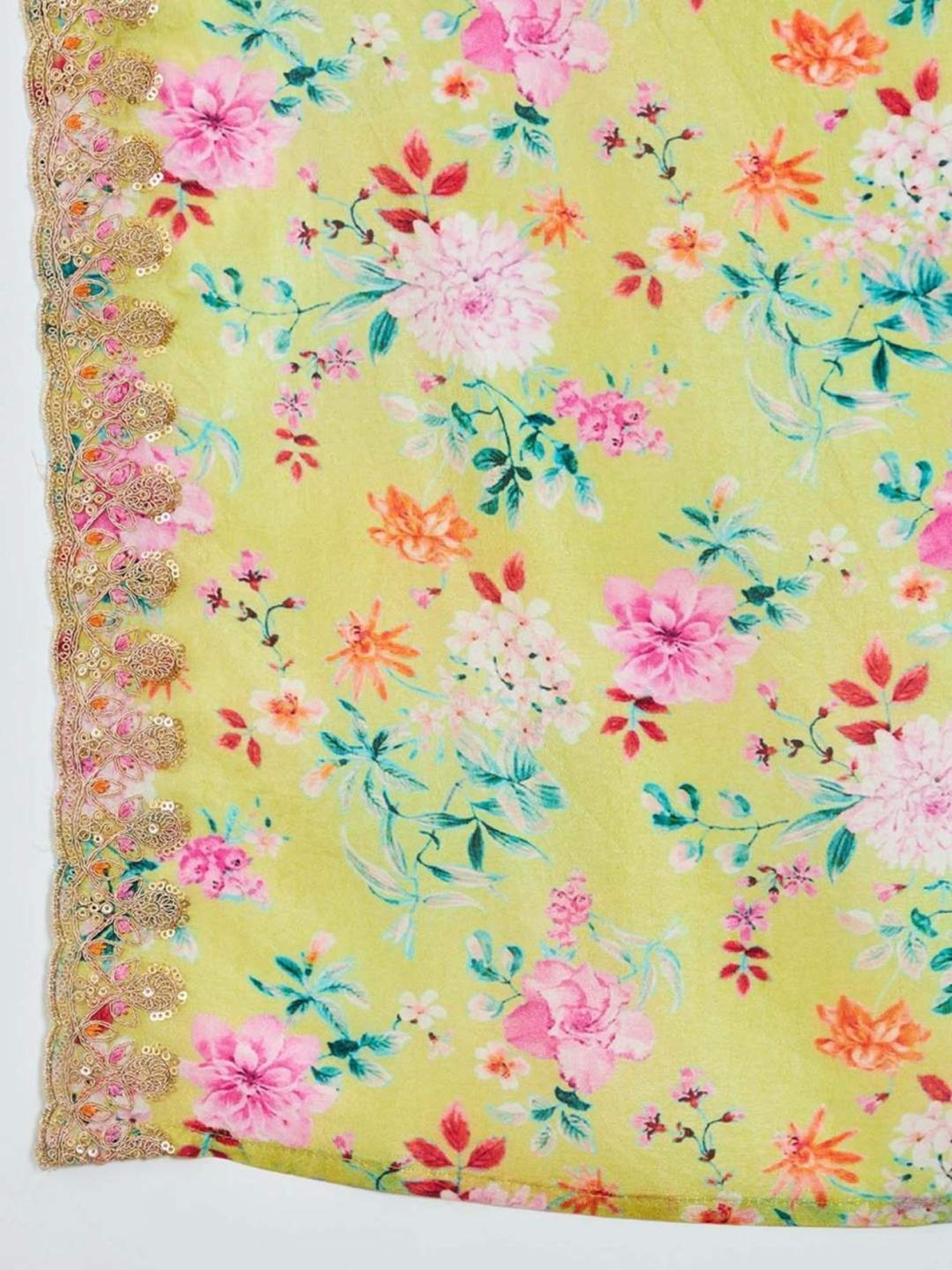 Soch Green Embroidered Unstitched Dress Material