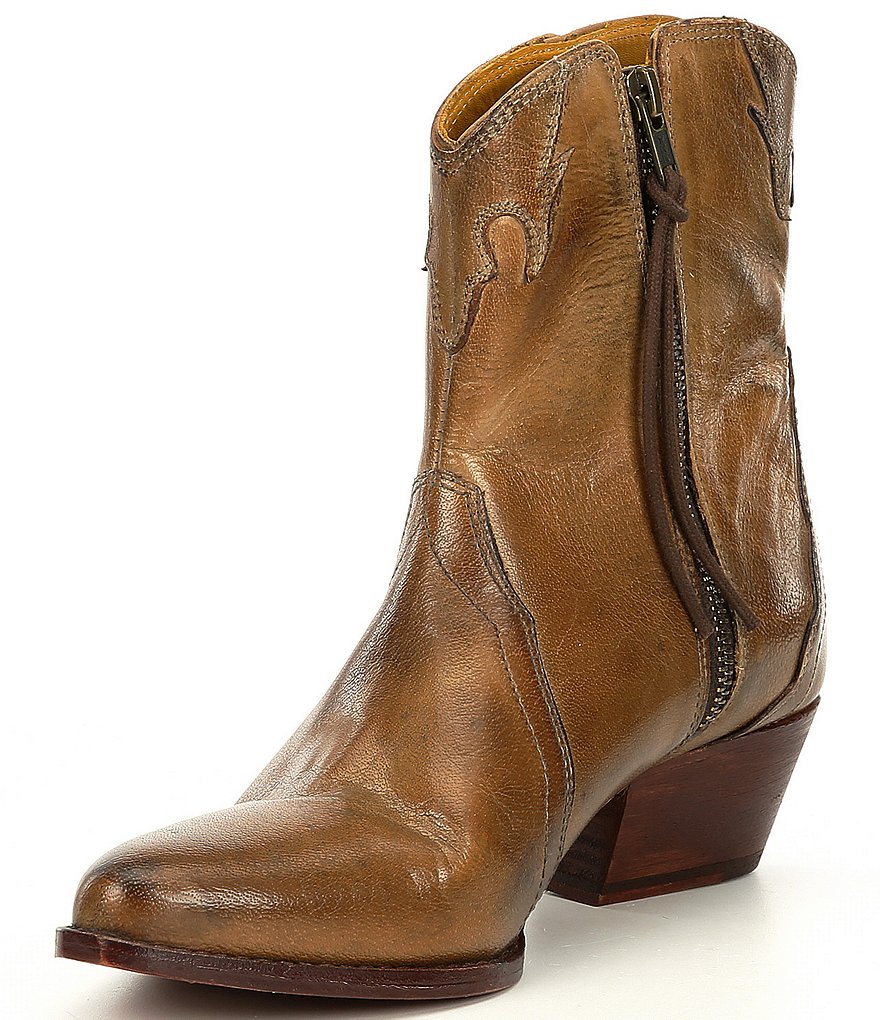 Free People New Frontier Leather Block Heel Western Booties