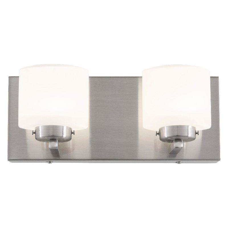 5" Clean 2 Light LED Bath Vanity Satin Nickel Finish/Etched Opal Glass - Varaluz