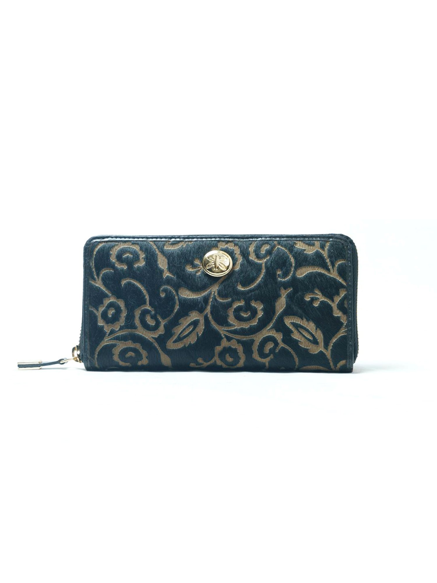 RI2K London Blue Leather Textured Zip around Wallet