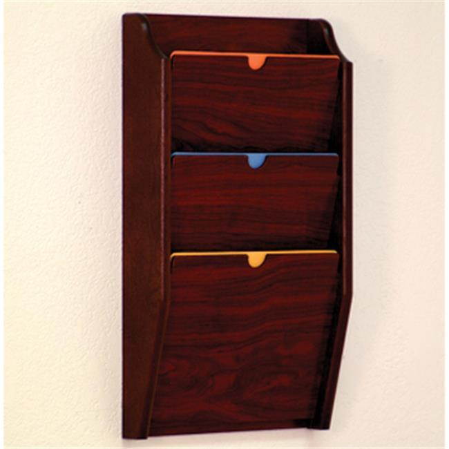 Wooden Mallet HIPAA Compliant 3 Pocket Privacy Office Letter Size Chart Holder Furniture Mahogany