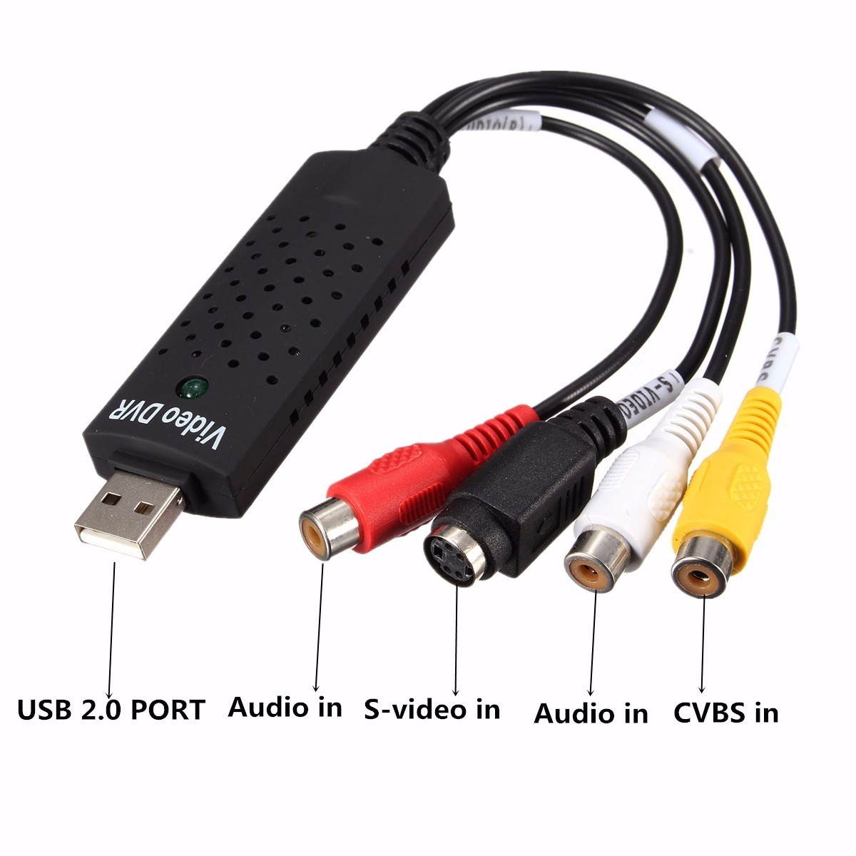DC5V USB Video Capture Card TV Tuner LED VCR DVD Audio Adapter Converter