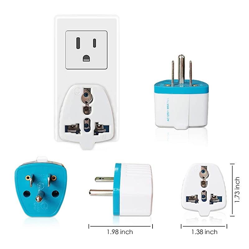 Adapter Plug for USA Canada TypeB Universal Grounded Plug Adapter Converter
