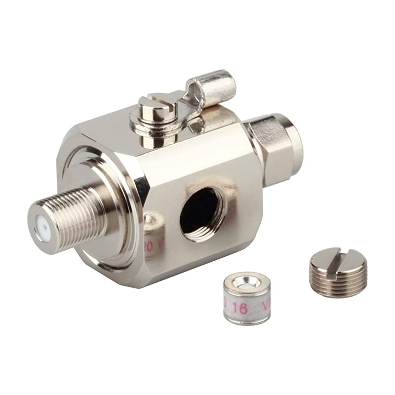 Coaxial Lightning Aresstor Surge Protector Protection 75 Ohm F Type Male to F Female for Satellite Cable TV 2G 3G 4G Cell Phone Signal Booster LTE Antennas