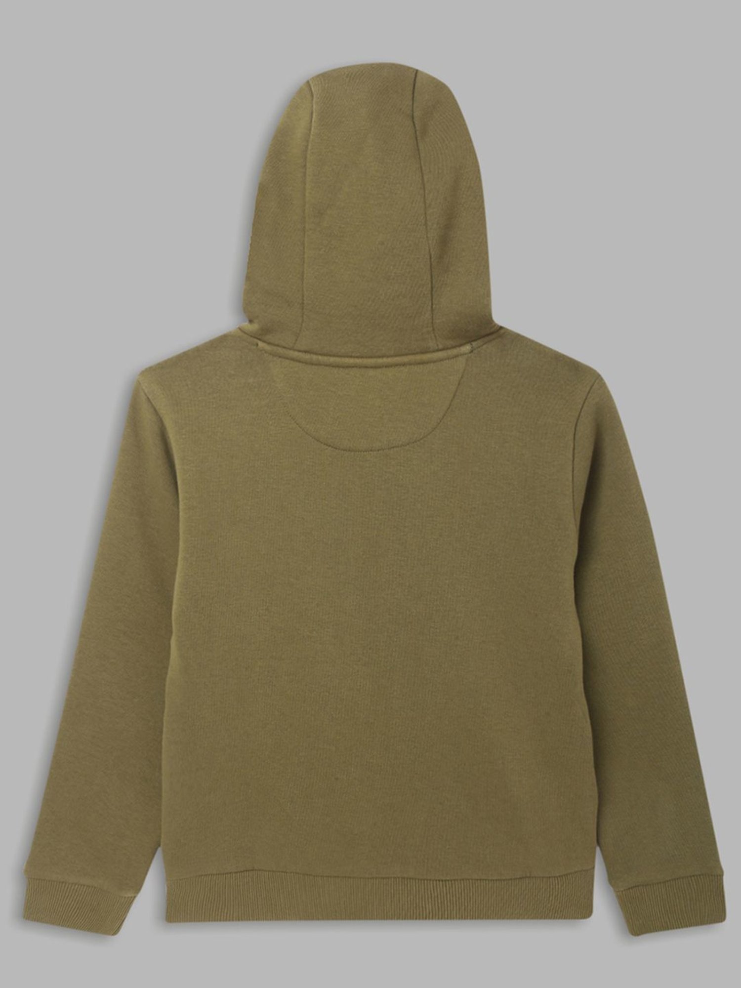 Blue Giraffe Kids Olive Green Logo Full Sleeves Sweatshirt