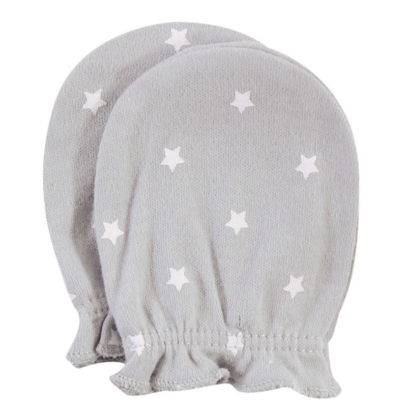 Hudson Baby Infant Boy Cotton Scratch Mittens, Royal Safari, 0-6 Months