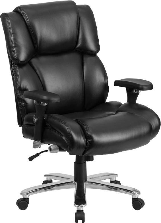 HERCULES Series 24/7 Intensive Use Big & Tall 400 lb. Rated Black LeatherSoft Executive Lumbar Ergonomic Office Chair