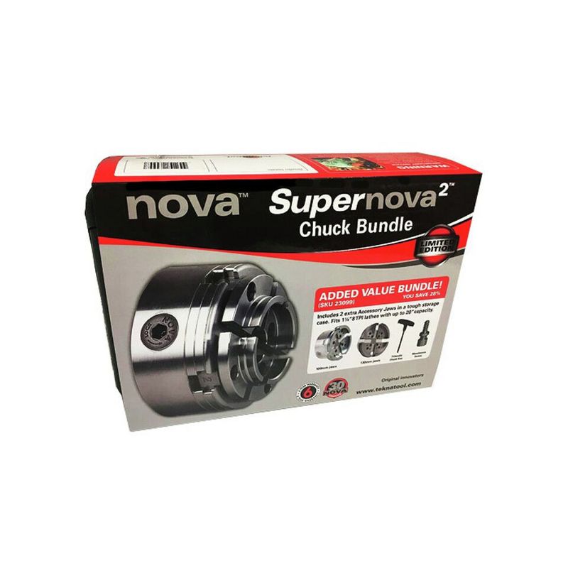 NOVA 23099 SuperNOVA2 Lathe Chuck 30th Anniversary Bundle with case