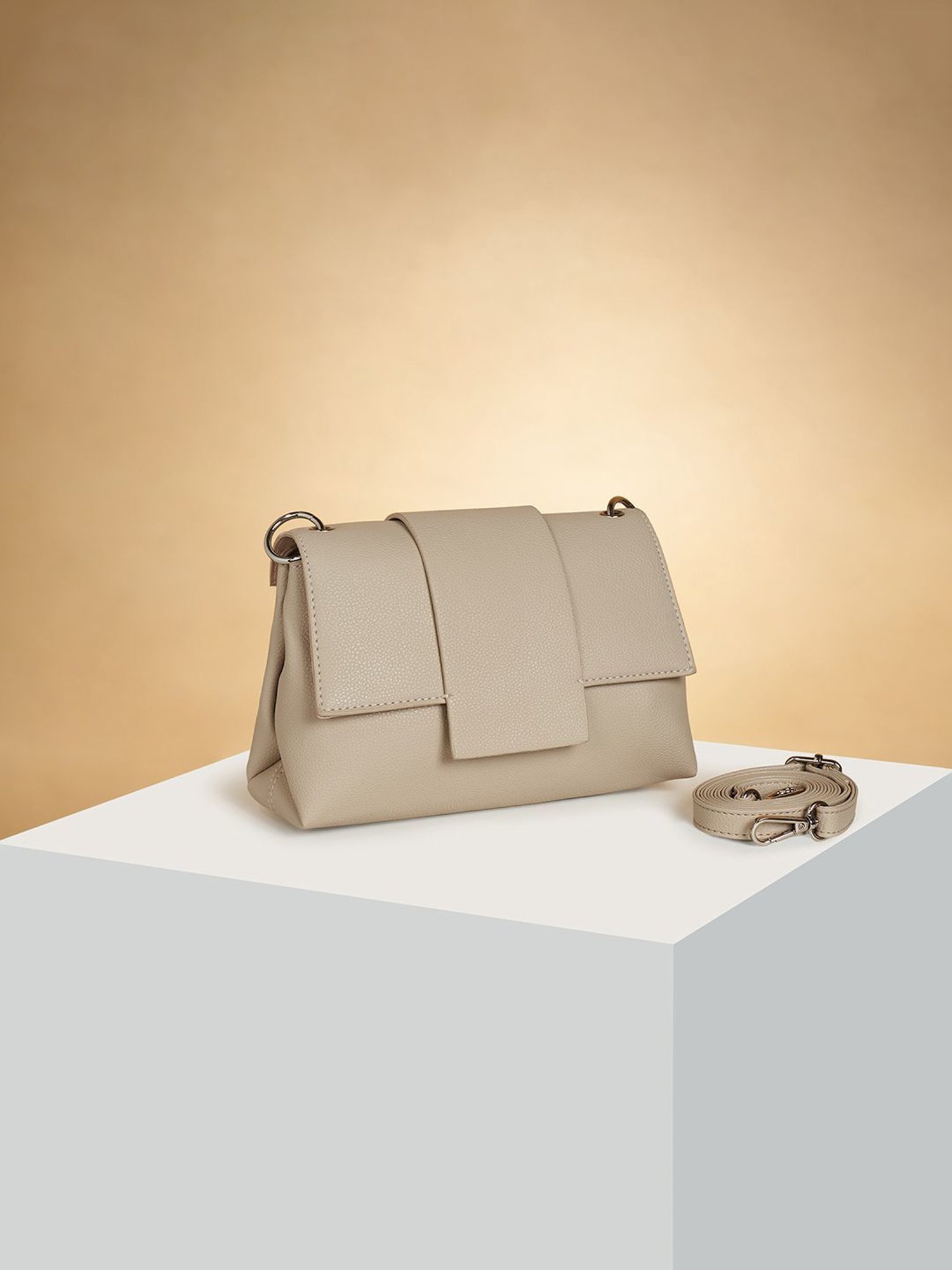 PERQUISITE STEPHANIE Brown Solid Small Sling Handbag