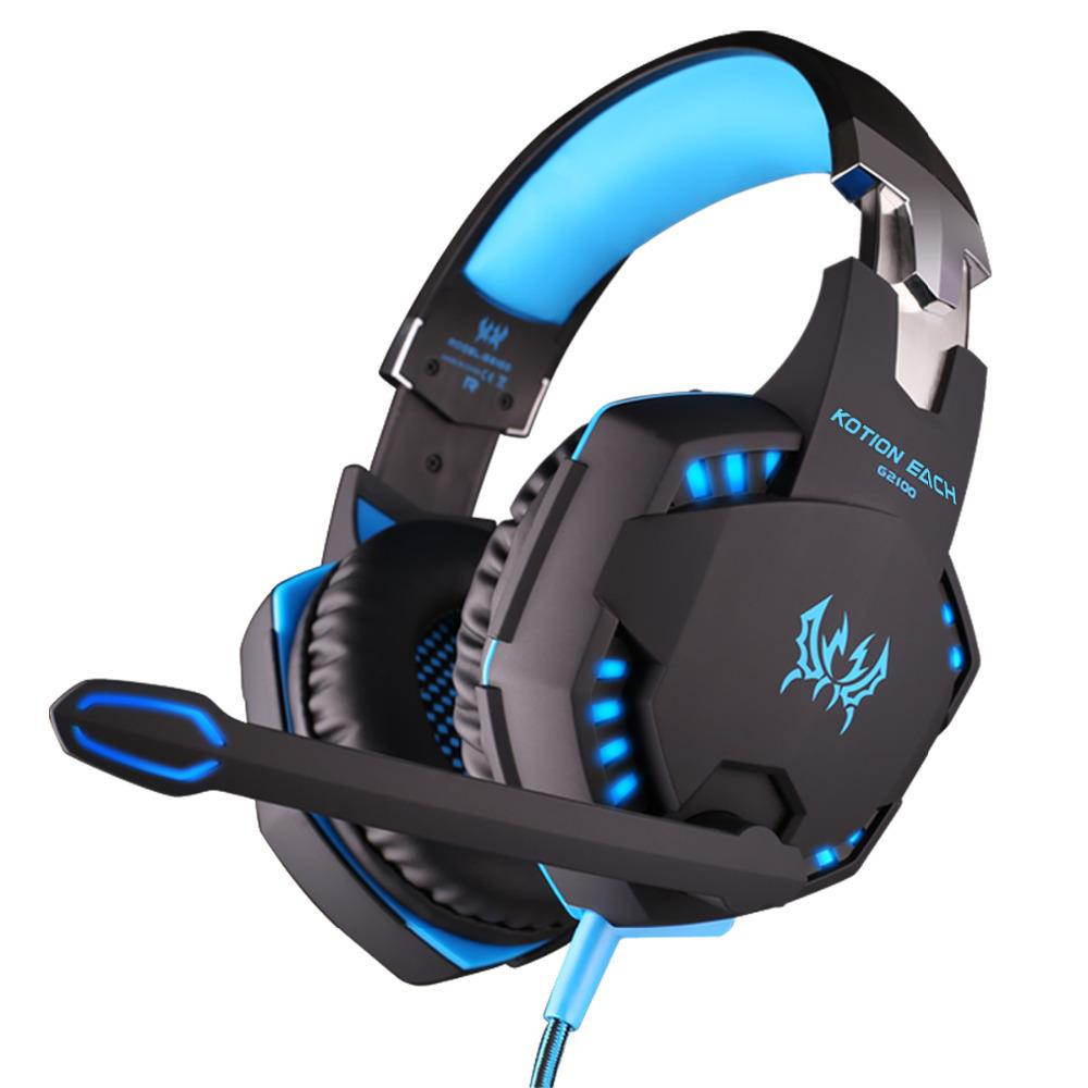 G2100 Vibration Function Professional Gaming Headphone Games Headset with Mic Microphone Stereo Bass LED Light for PC Gamer