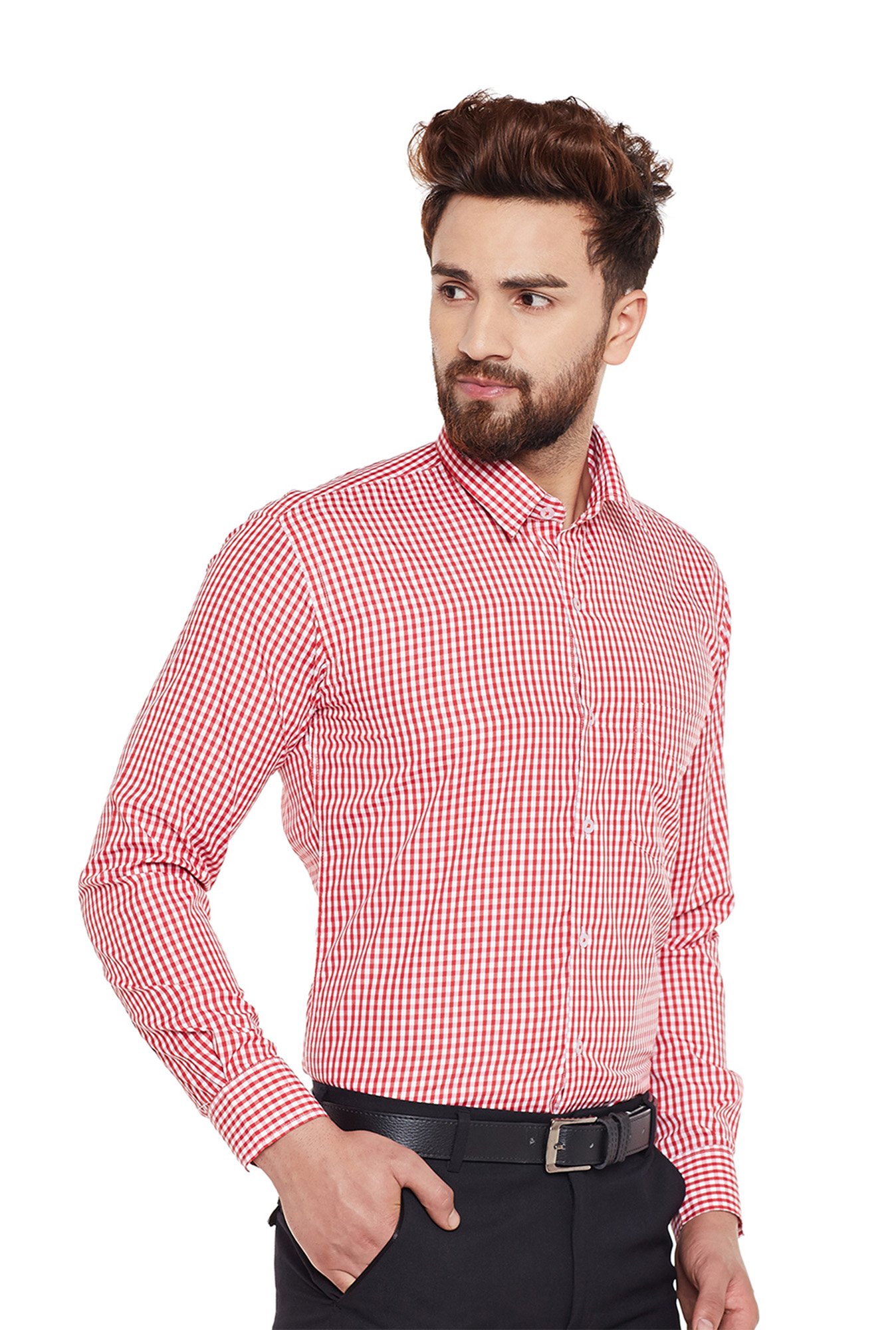 Hancock Red Full Sleeves Shirt