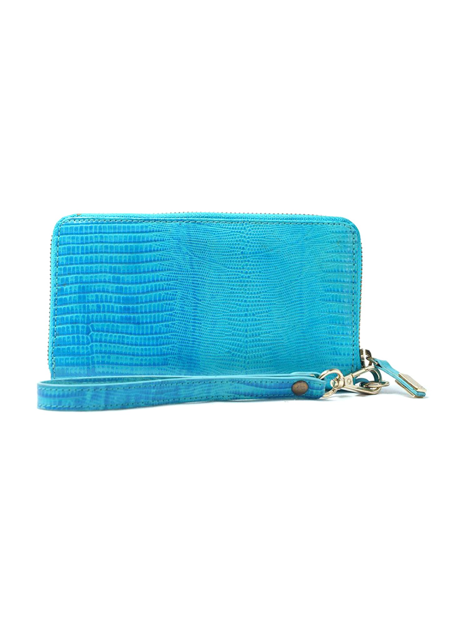 RI2K London Blue Leather Textured Zip around Wallet