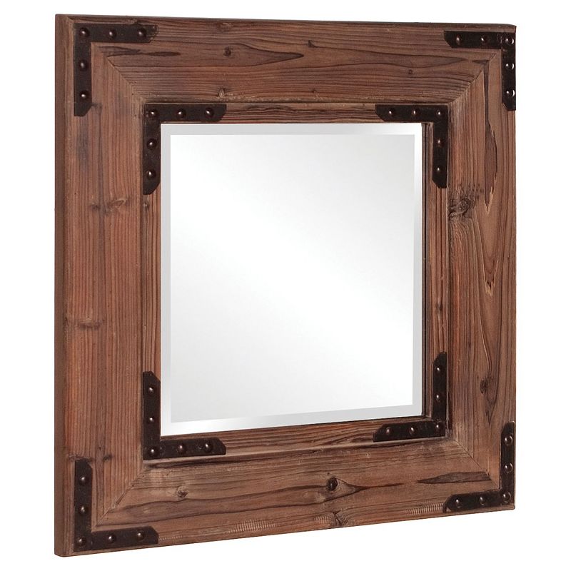Square Caldwell Decorative Wall Mirror Brown - Howard Elliott