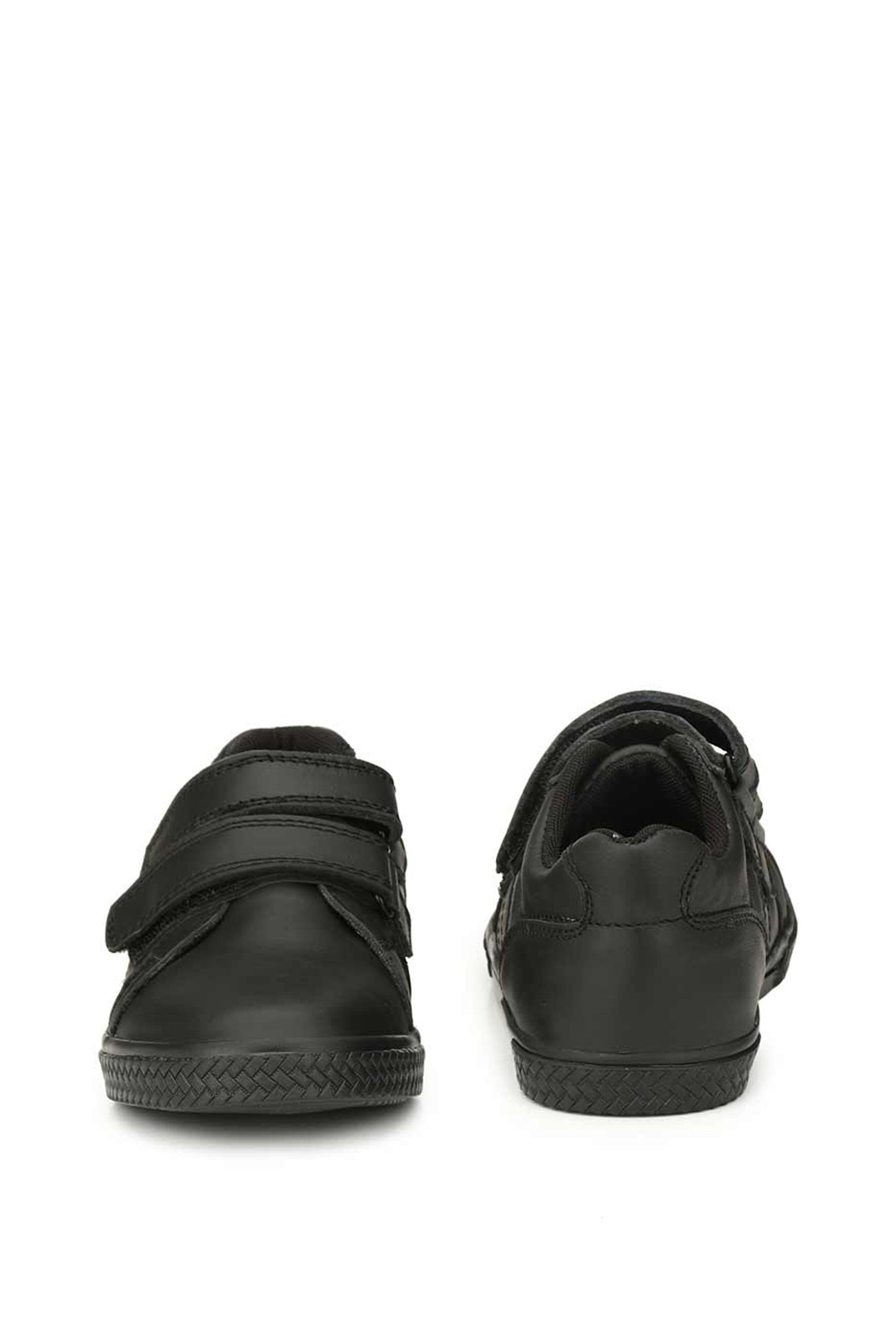 Tuskey Kids Black Leather Sneakers