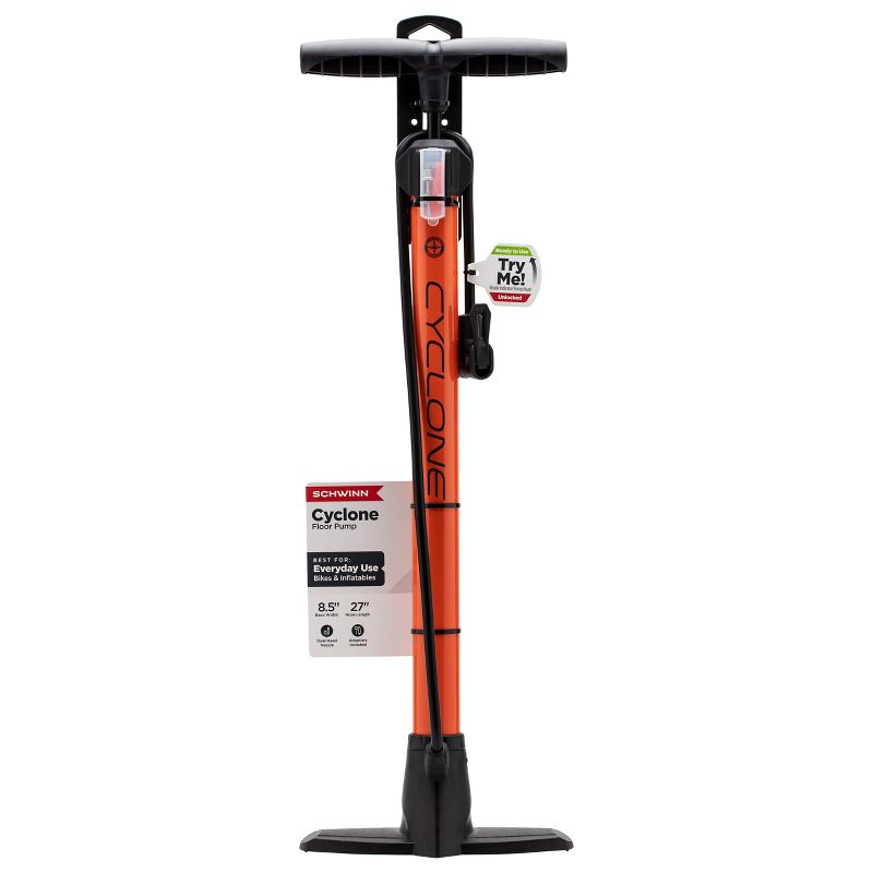 Schwinn Cyclone Tire Floor Pump - Orange