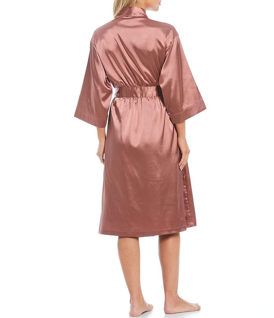 Lauren Ralph Lauren Paisley Print Satin Short Wrap Robe