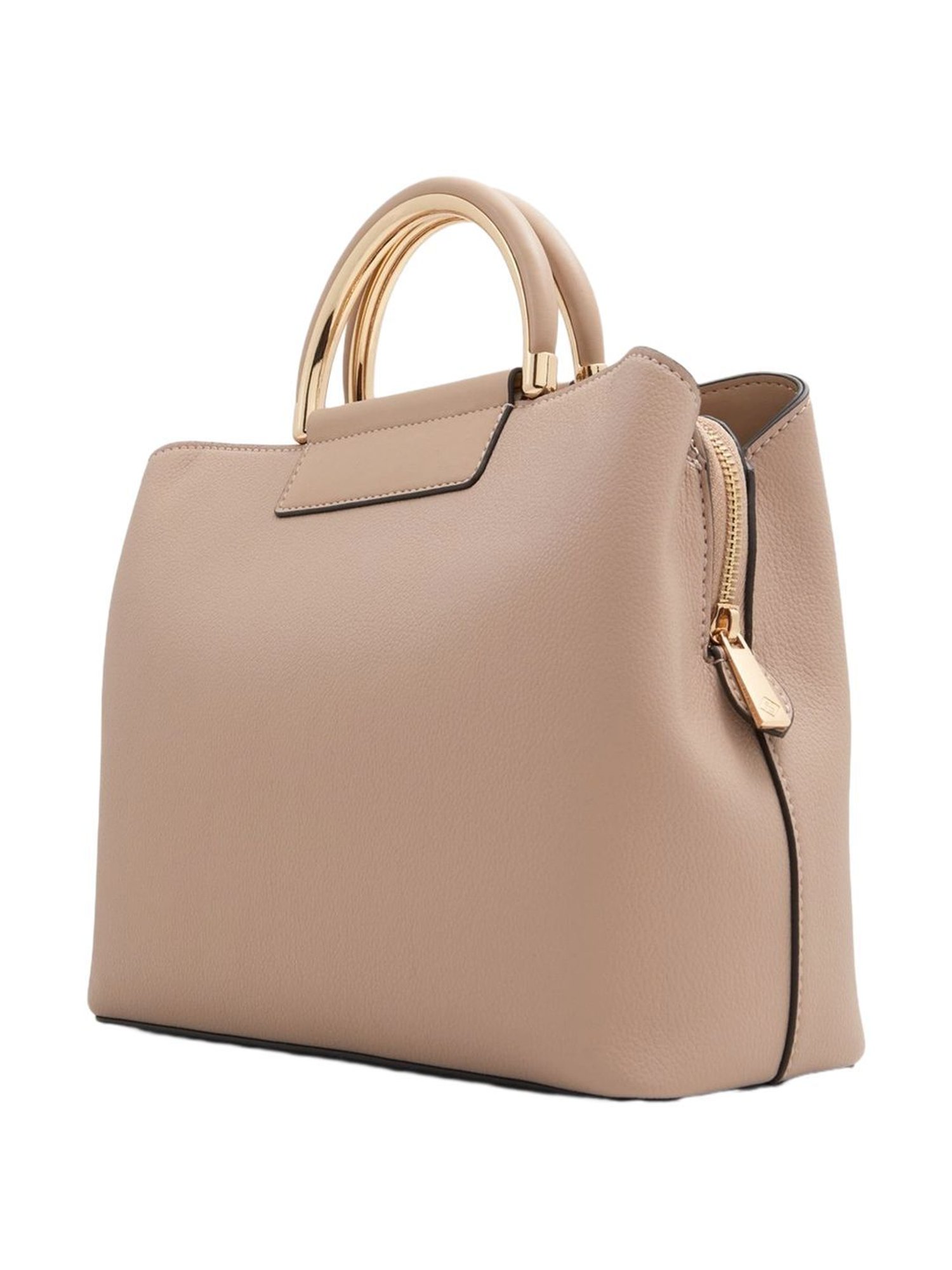 Call It Spring Beige Solid Medium Satchel Handbag