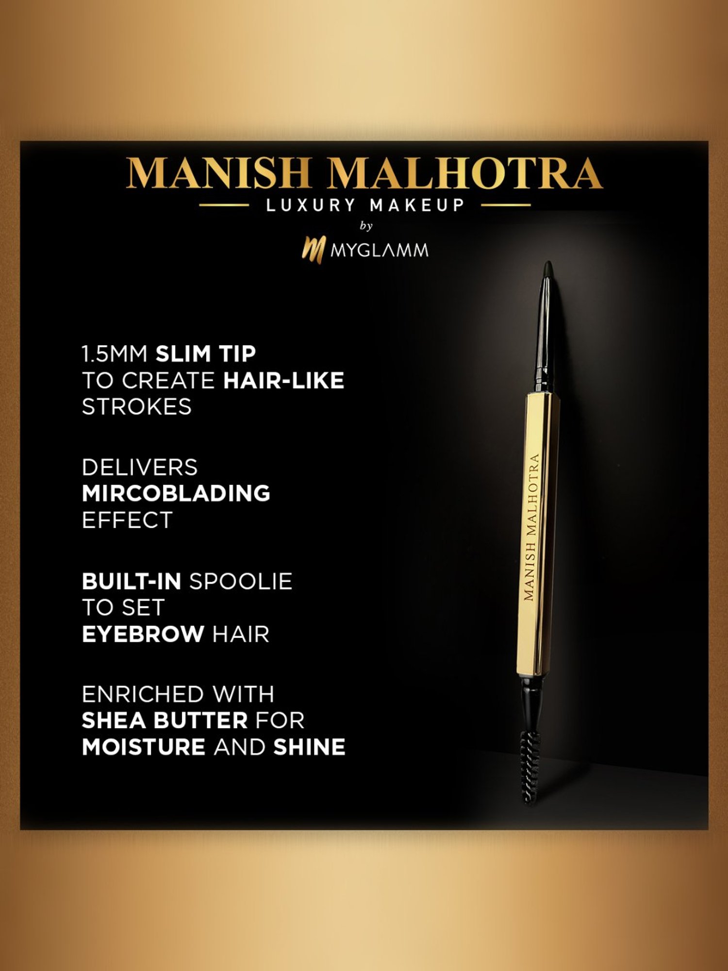 MyGlamm Manish Malhotra Precision Eyebrow Definer Wood Mystique - 0.3 gm