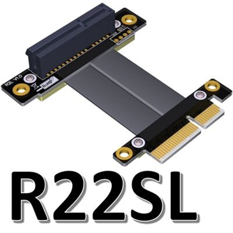 Plugadget PCIe 4x to PCIe 4x Riser cable 5cm 10cm 20cm PCI-E GEN3.0 4x PCI-Express X4 Extender Right Angle cables