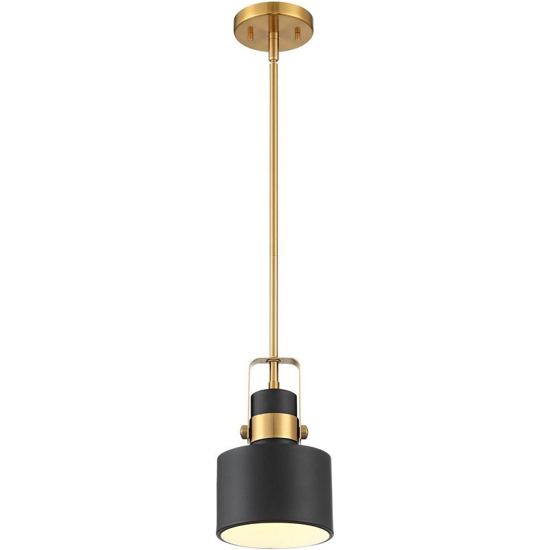 Barnes and Ivy Black Burnished Brass Mini Pendant Light 6 1/2" Wide Modern Fixture for Kitchen Island Dining Room