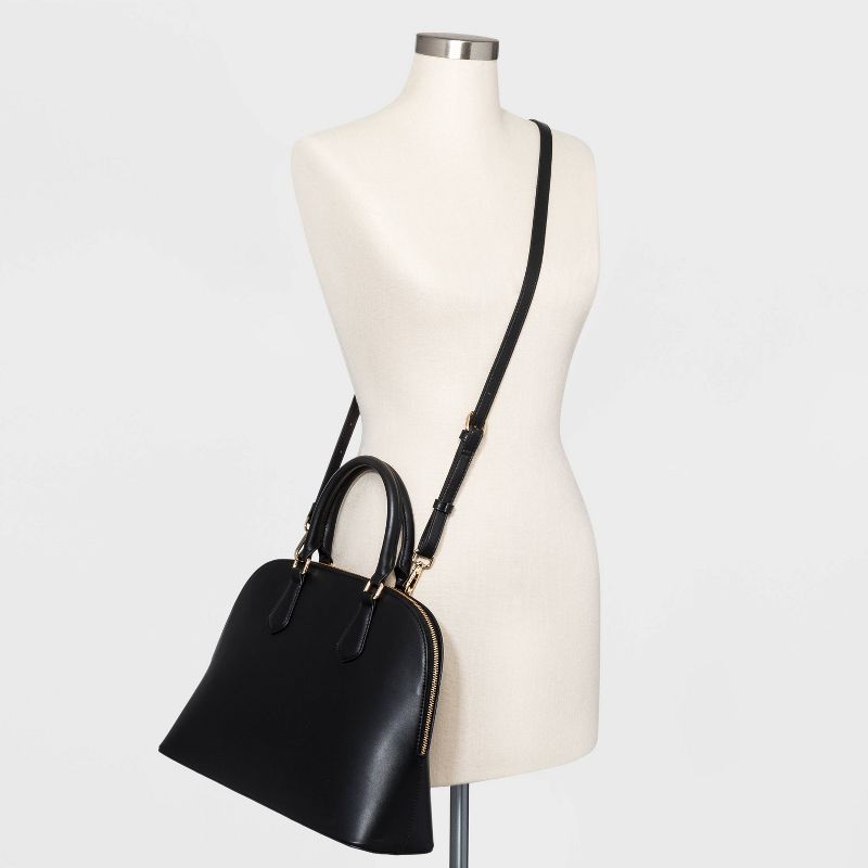 Dome Satchel Handbag - A New Day™ Black