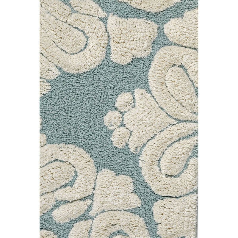2pc Medallion Collection 100% Cotton Bath Rug Set Blue/Natural - Better Trends