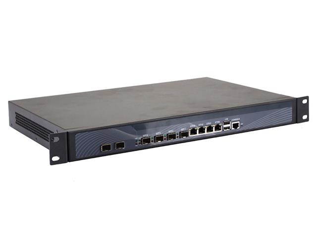 Firewall, Mikrotik, Pfsense, VPN, 1U Rackmount, Z87,Intel I5 4430,Network Security Appliance,Router PC,(Gray),[HUNSN RS19],[4LAN/6SFP/2USB2.0/1COM/Fan],(Barebone System)